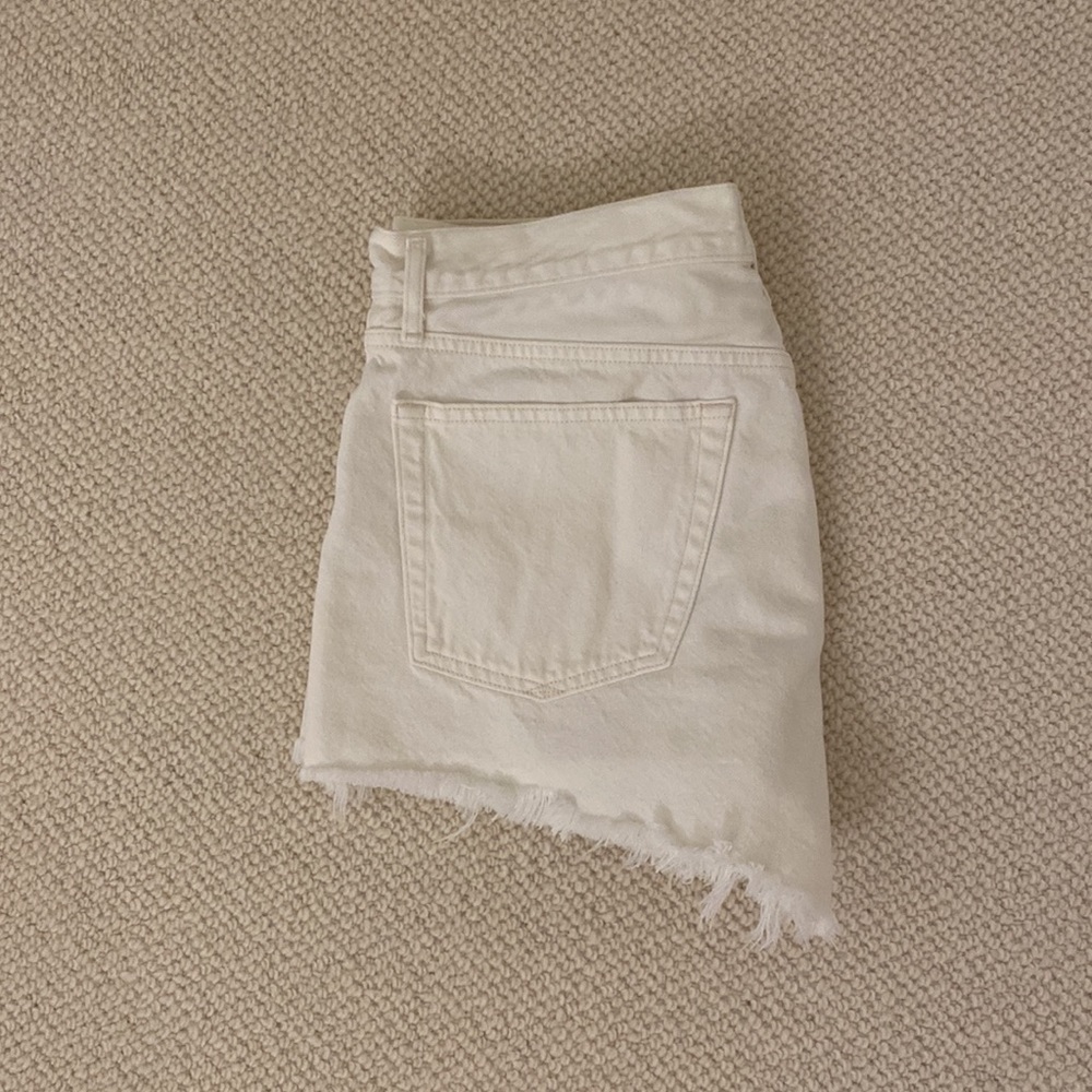 Agolde Parker White Denim Shorts